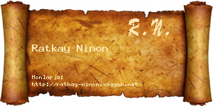 Ratkay Ninon névjegykártya